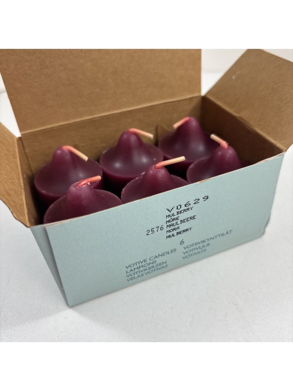 Partylite Mulberry Votives V0629 New In Box set of 6
